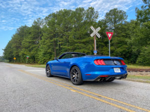Blue Ecoboost Mustang Convertible