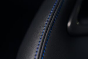 Blue Flame GR Corolla interior stitching