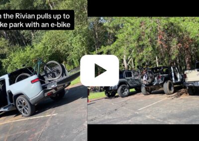 When the Rivian pulls up to the bike trails with an e-bike….