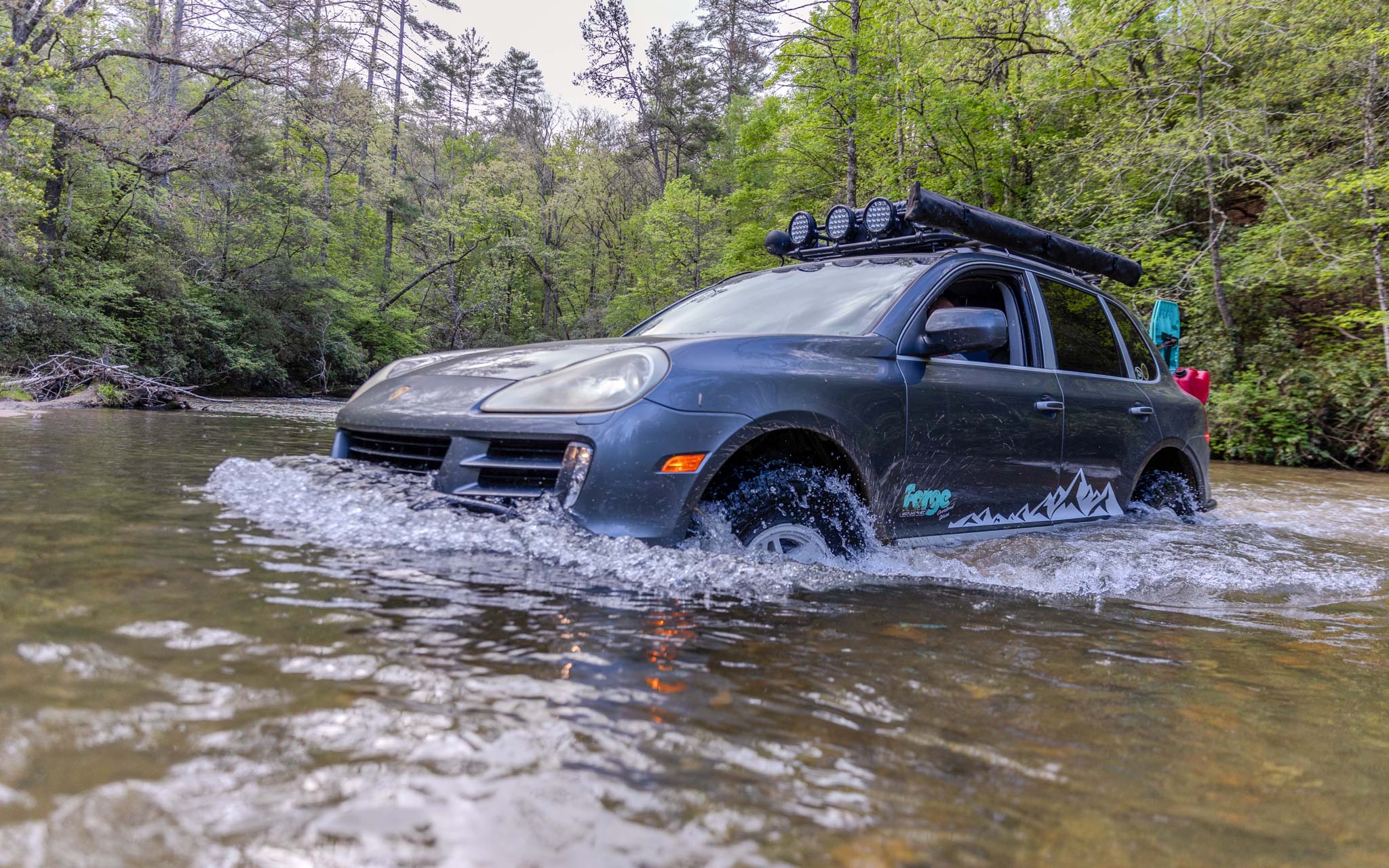 off-roading cayenne