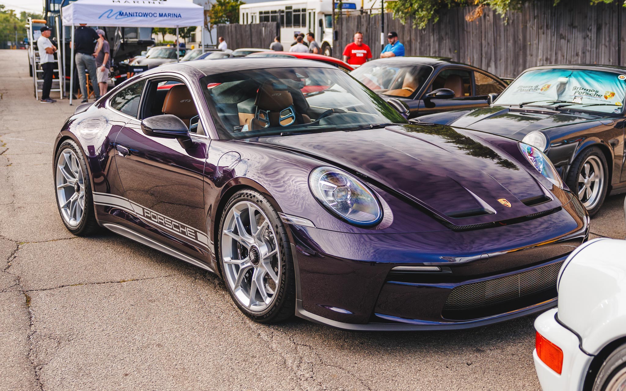 purple porsche 911