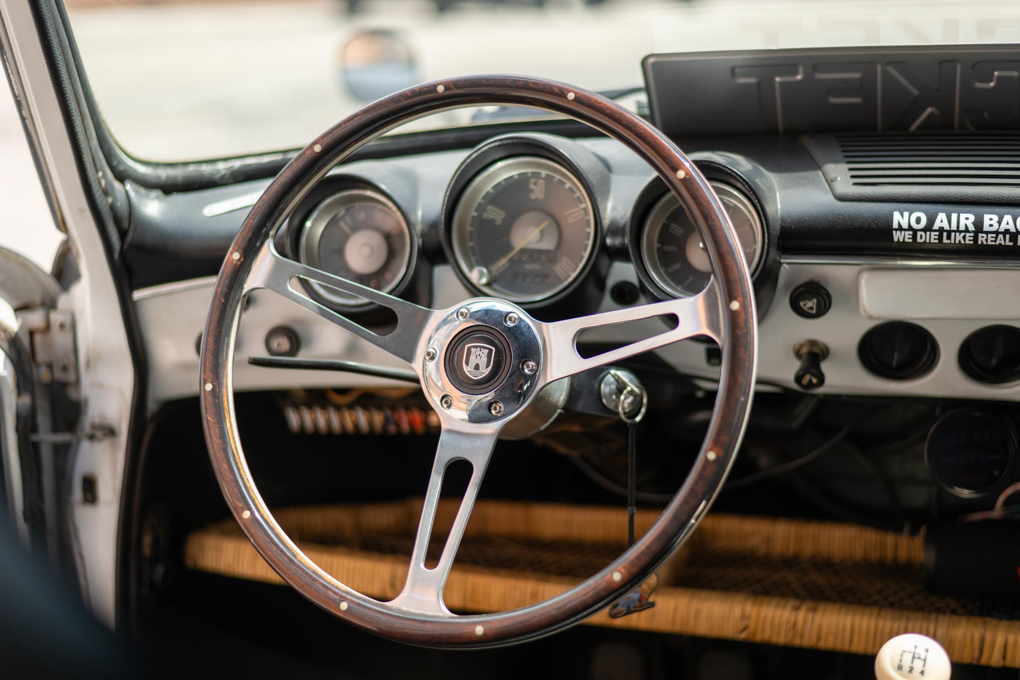 classic wooden steering wheel