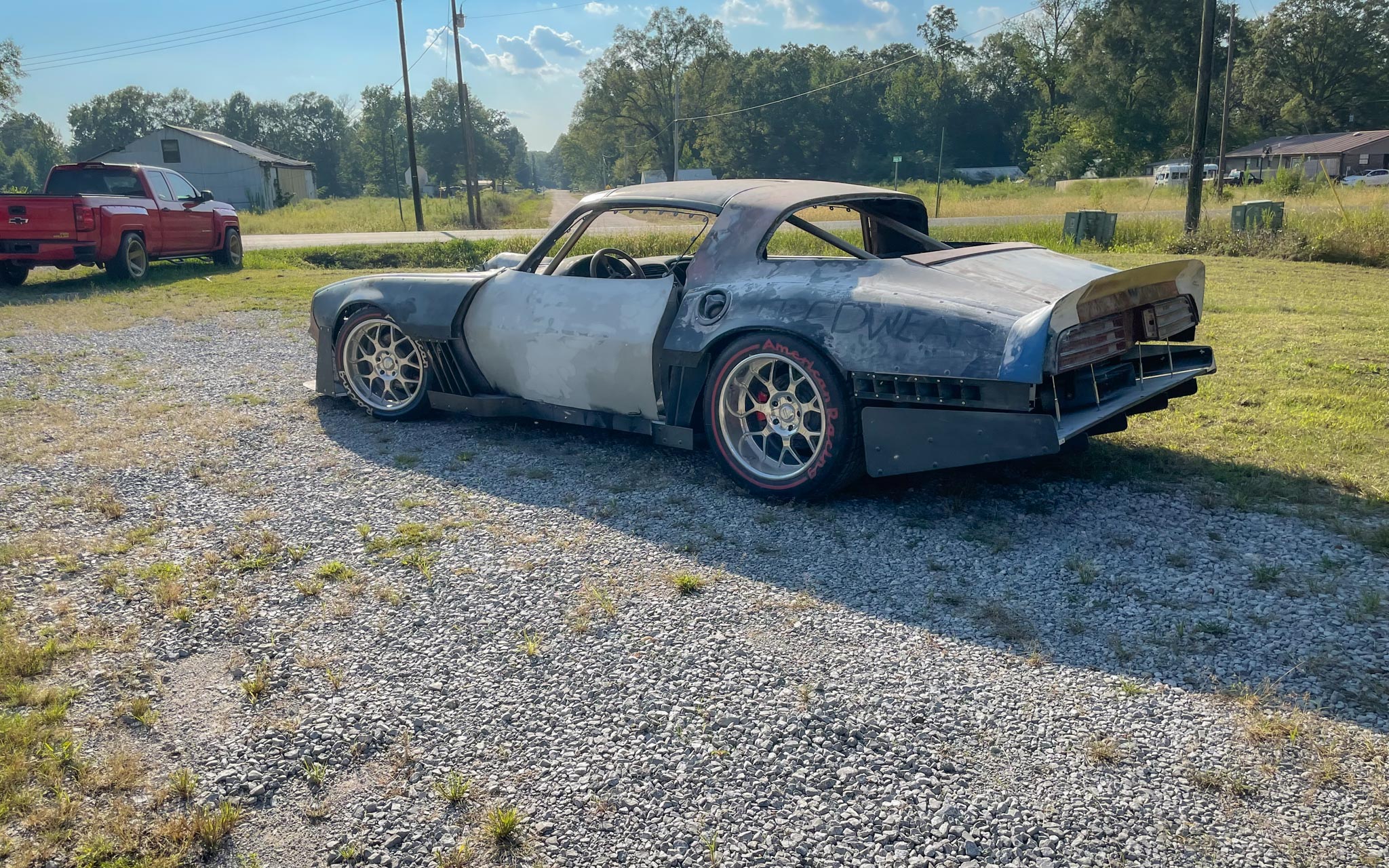 tredwear shortened body-swapped Trans Am on C6 Corvette Z06 chassis