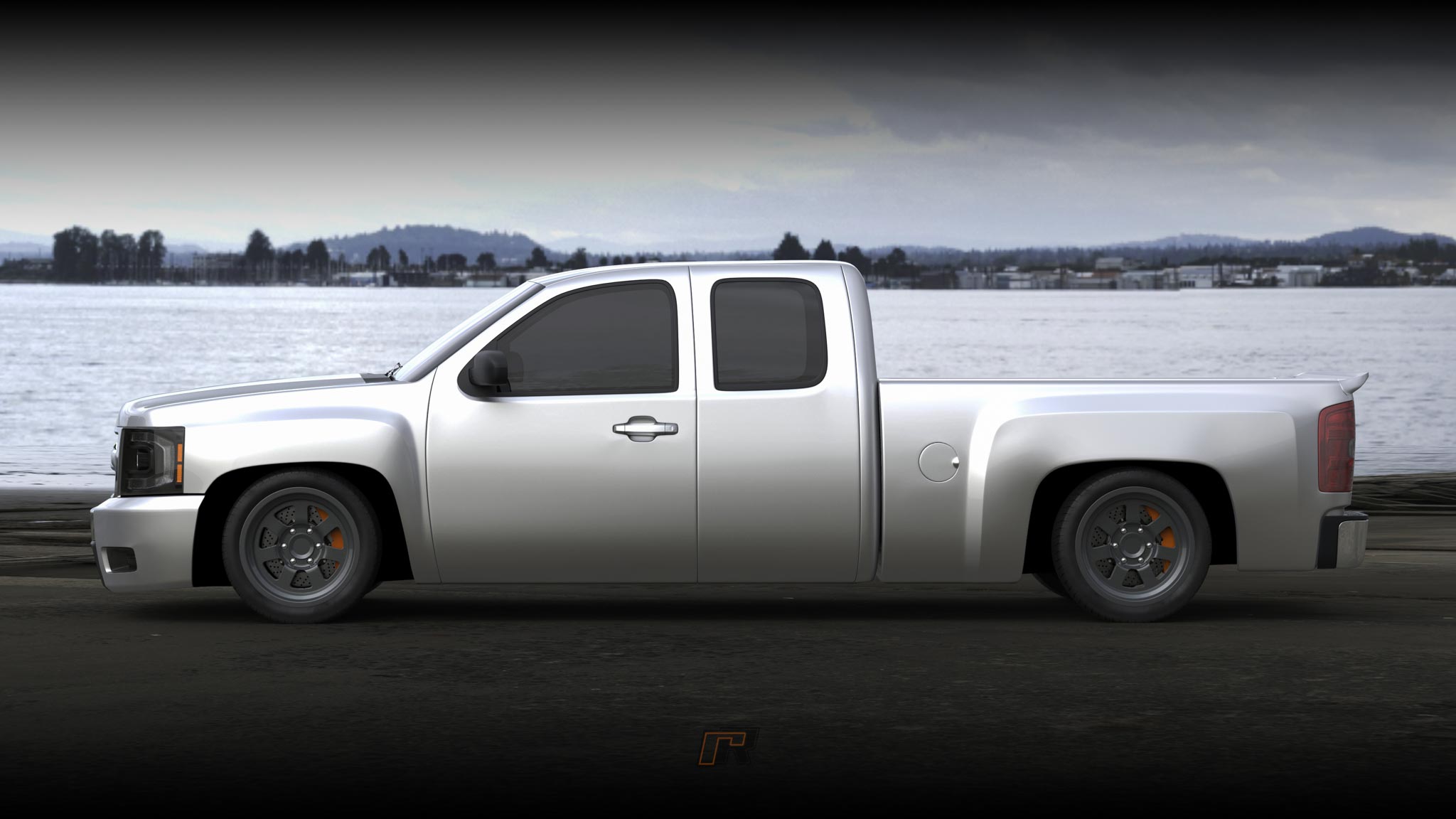 lowered extended cab Silverado