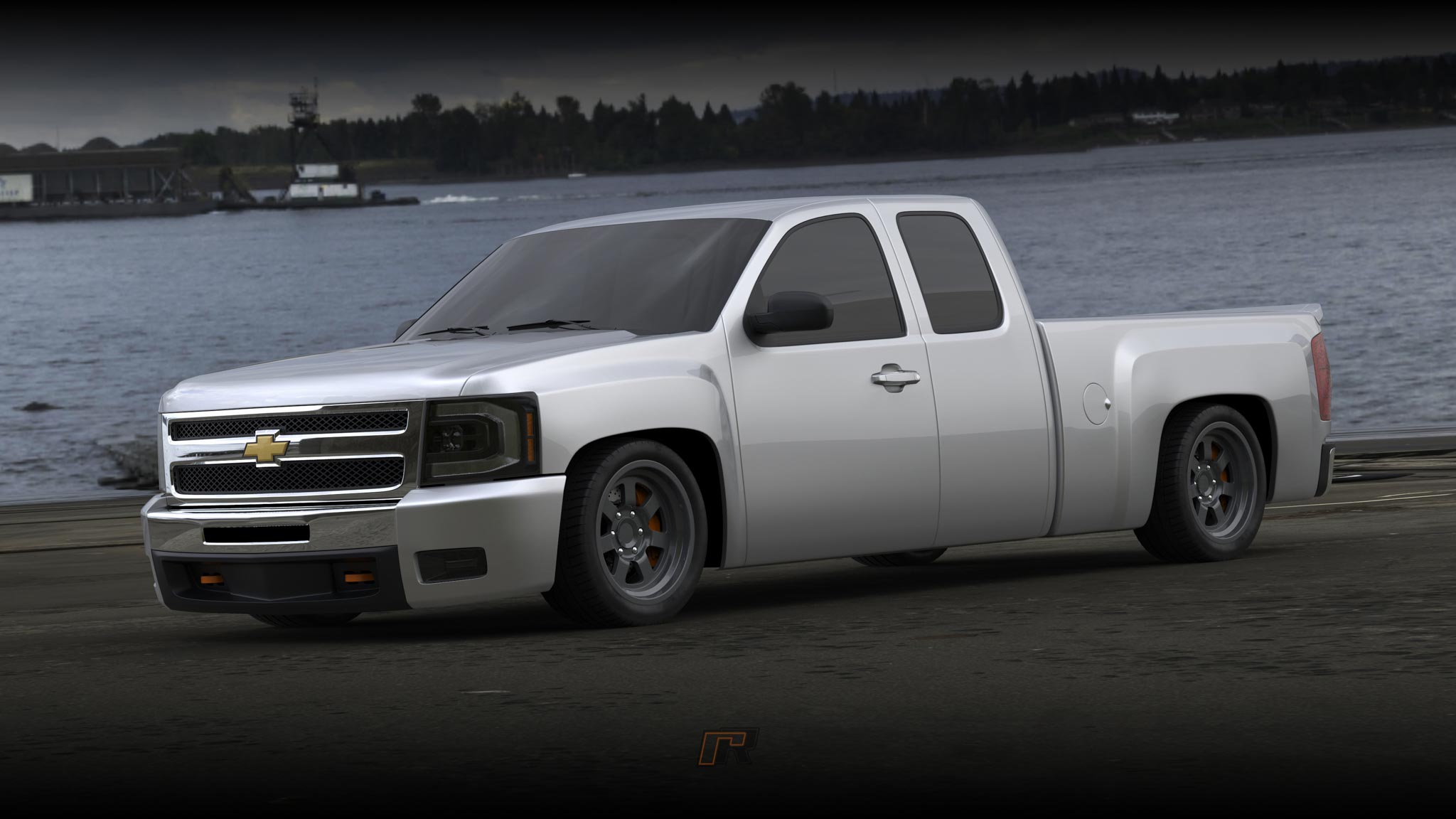 Slammed Silverado extended cab