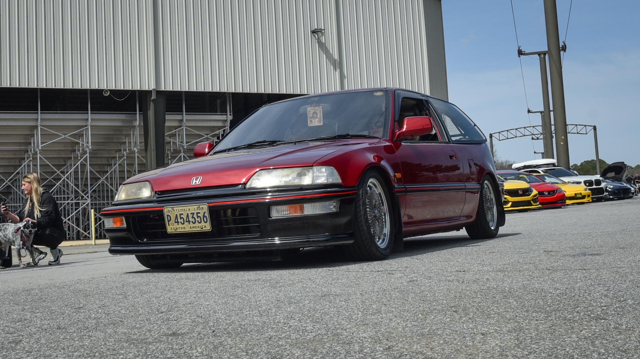 EF Civic Si burgundy mugen wheels