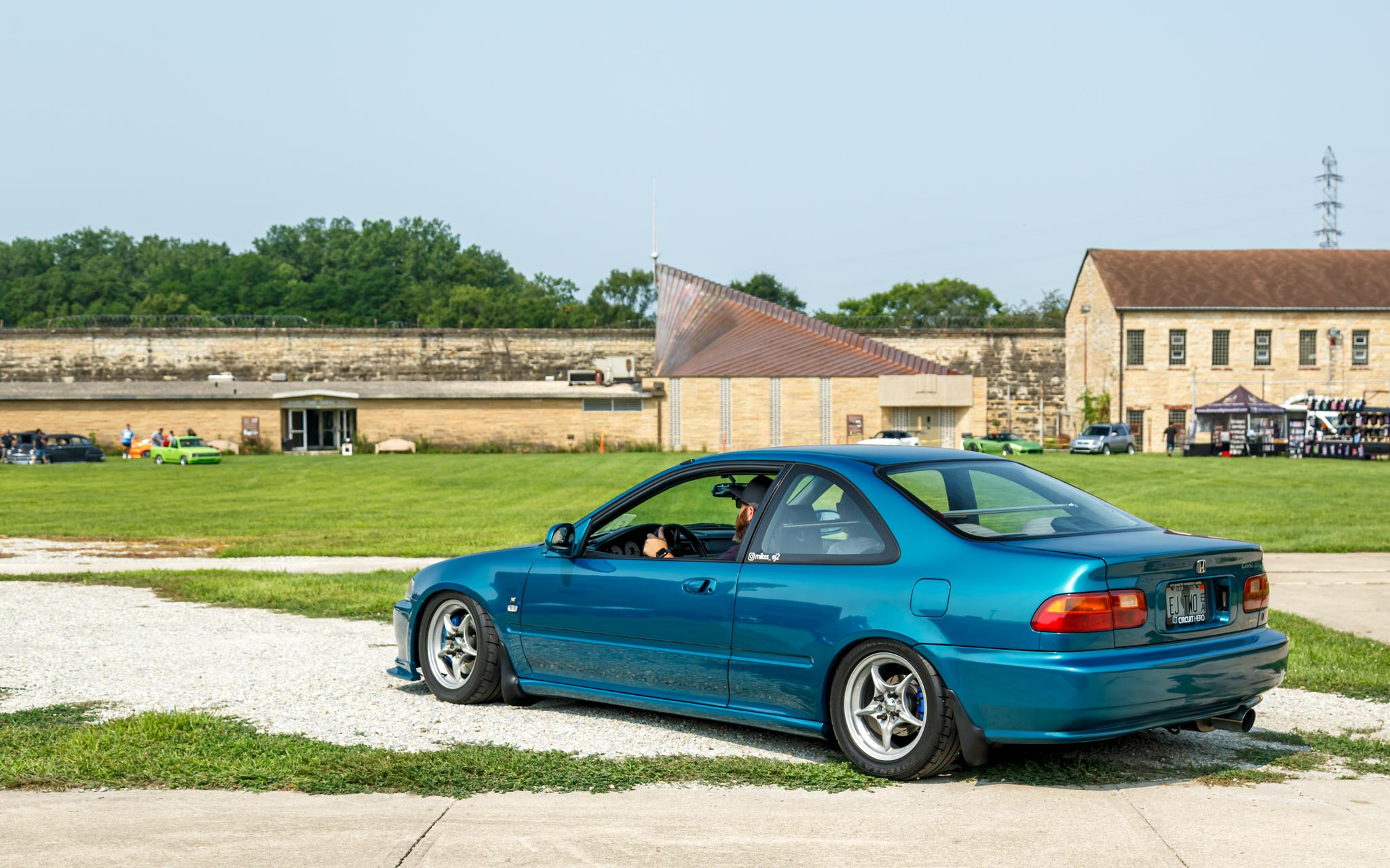 turquoise Civic coupe
