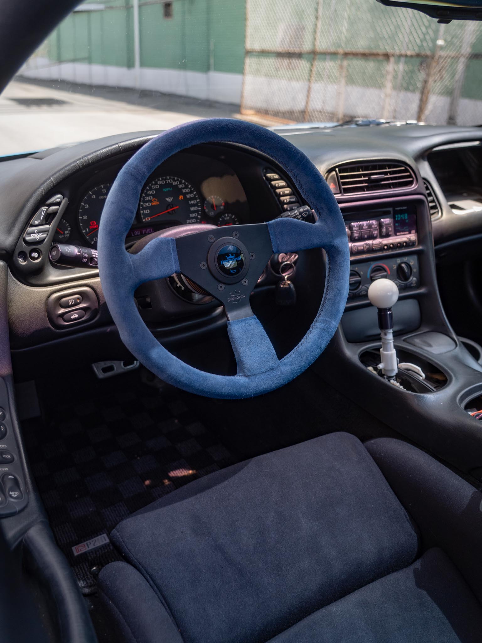 Personal neo grinta blue suede steering wheel