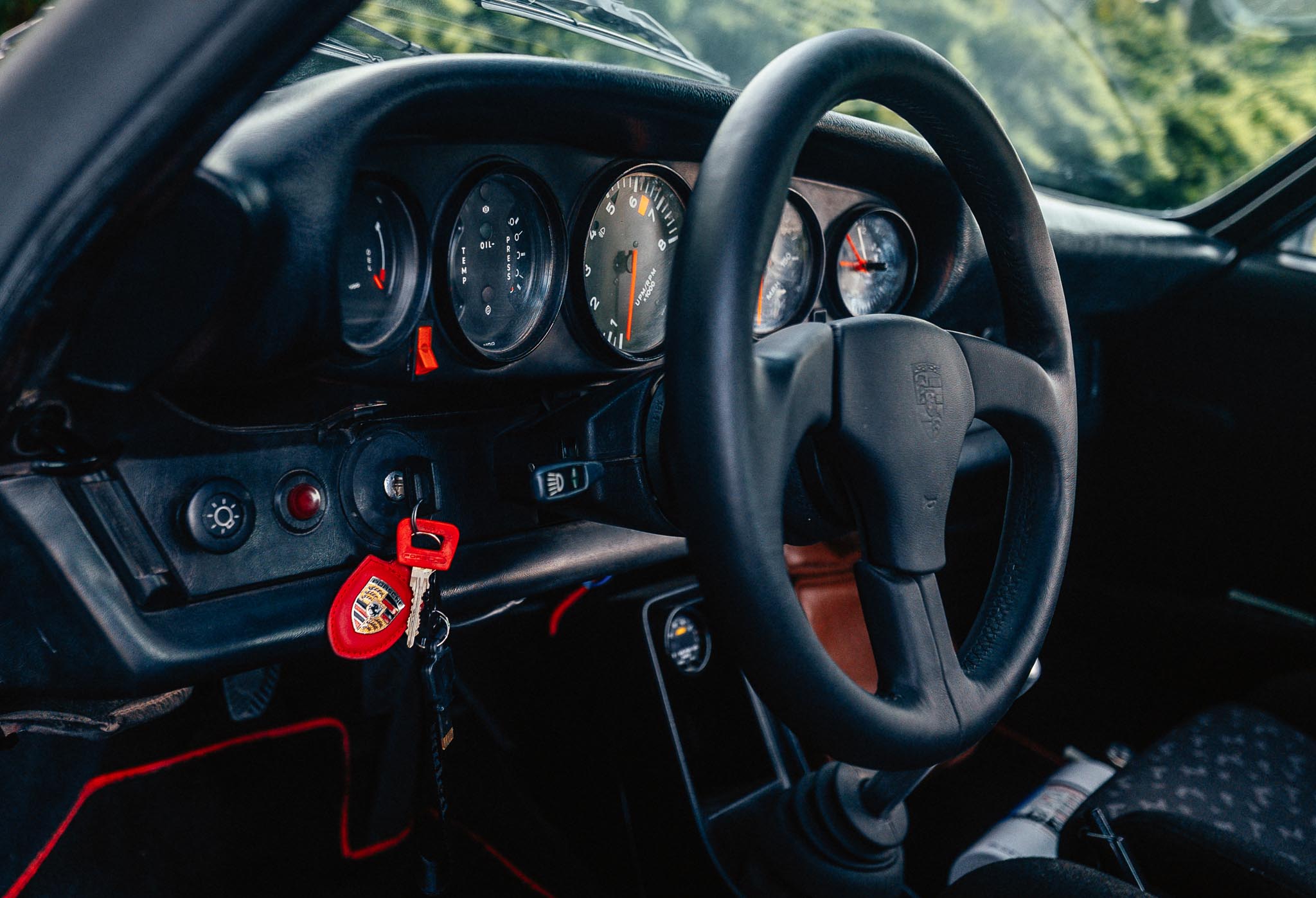 Iconic Porsche 911 gauges 80s sports car