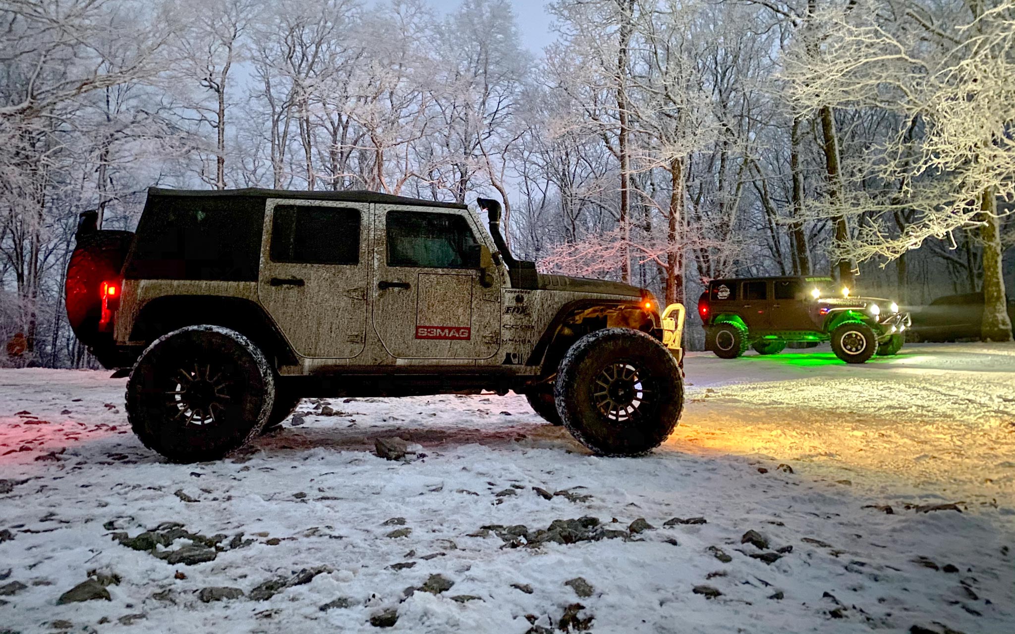 Jeep in snow