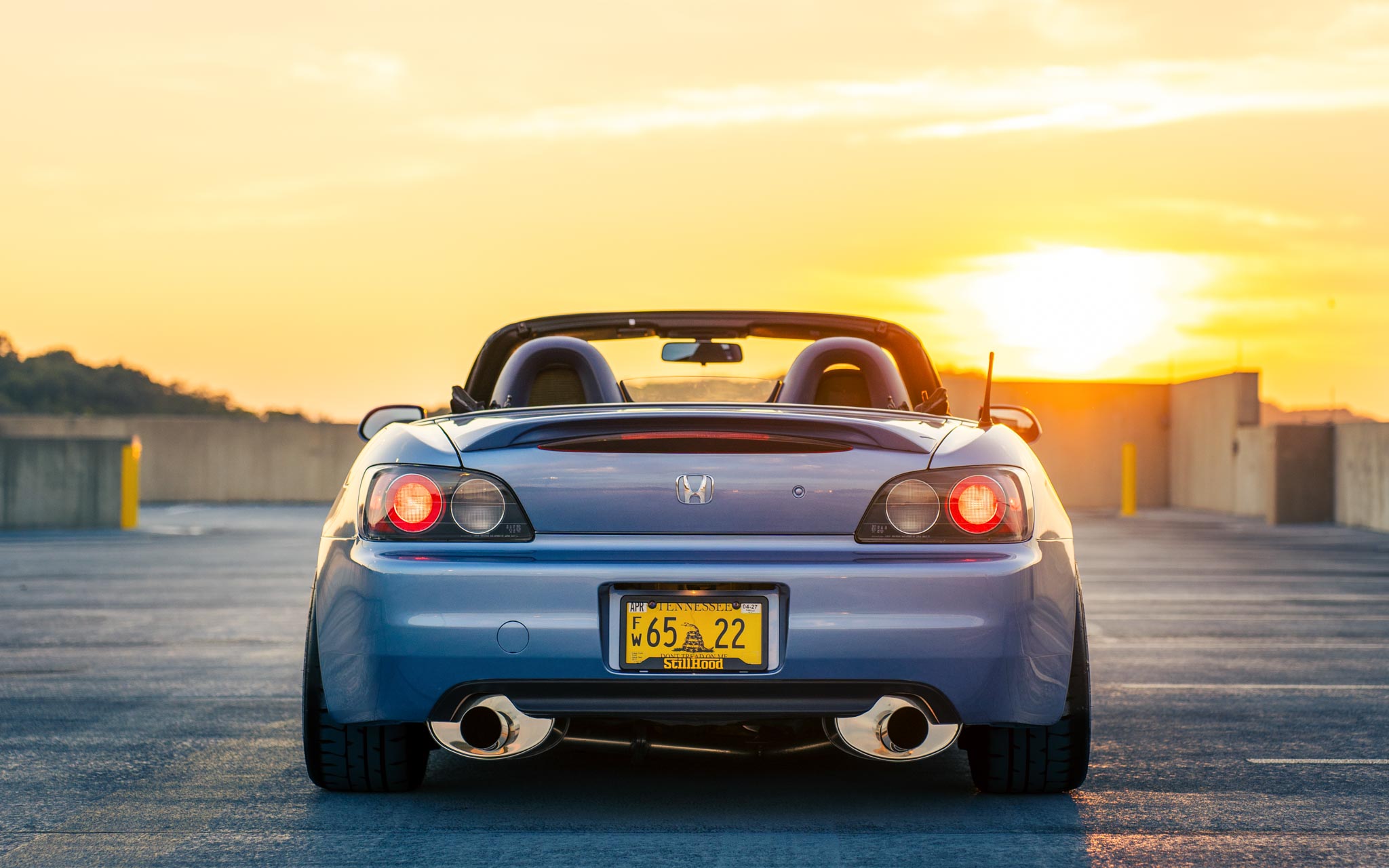 Honda S2000 rear at sunset