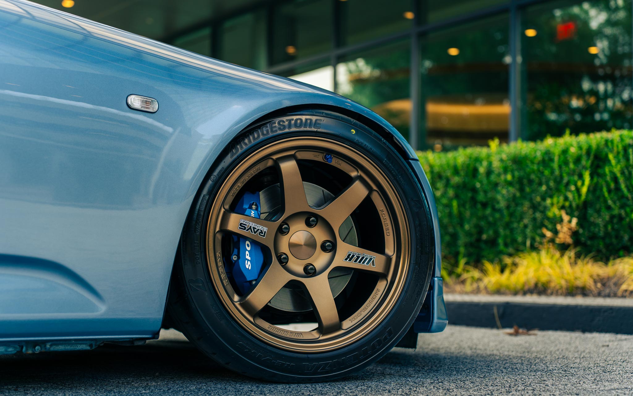 S2000 on Volk TE37 wheels size 17x9.5 +41 squared