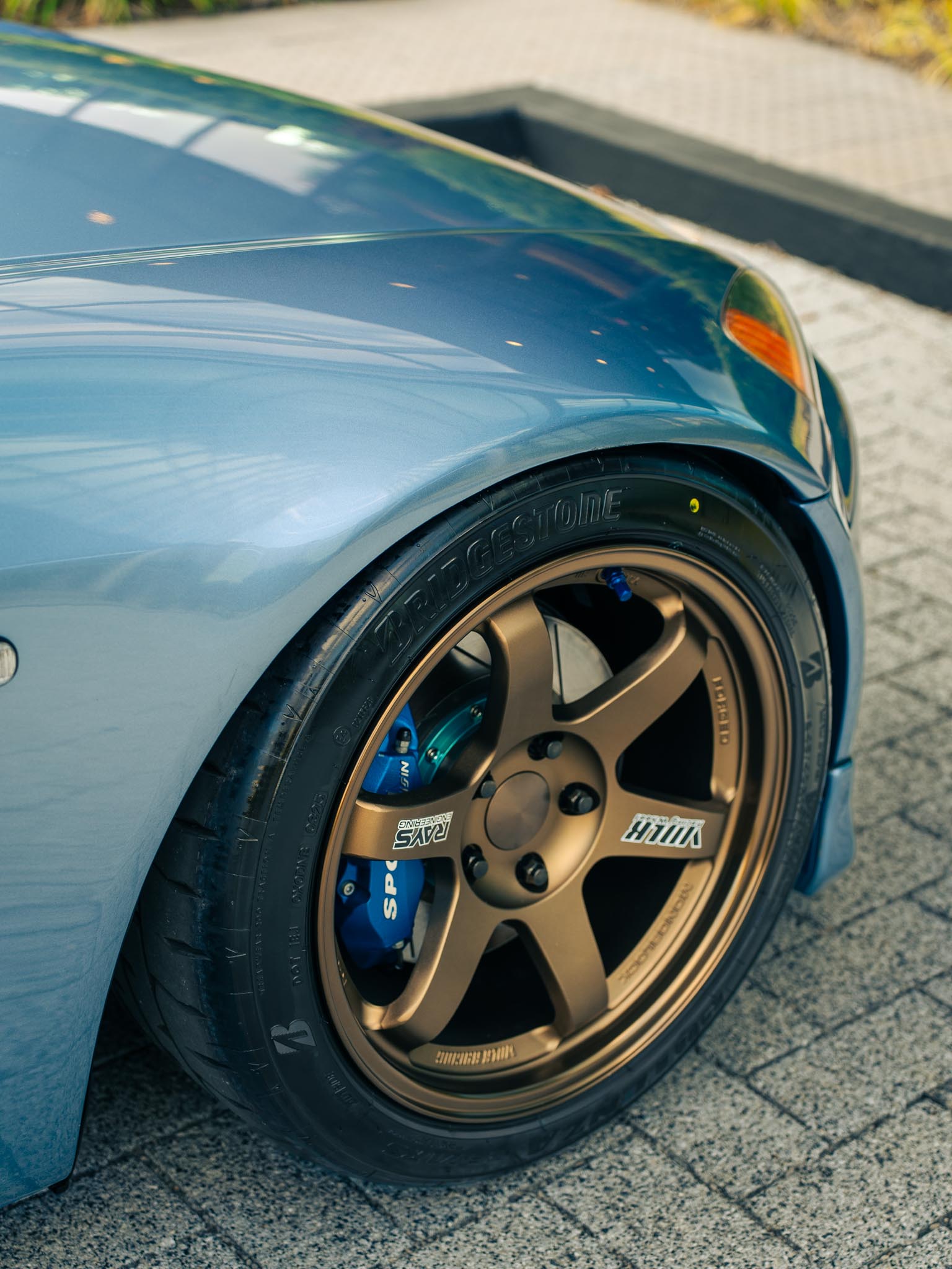 S2000 on Volk TE37 wheels size 17x9.5 +41 squared