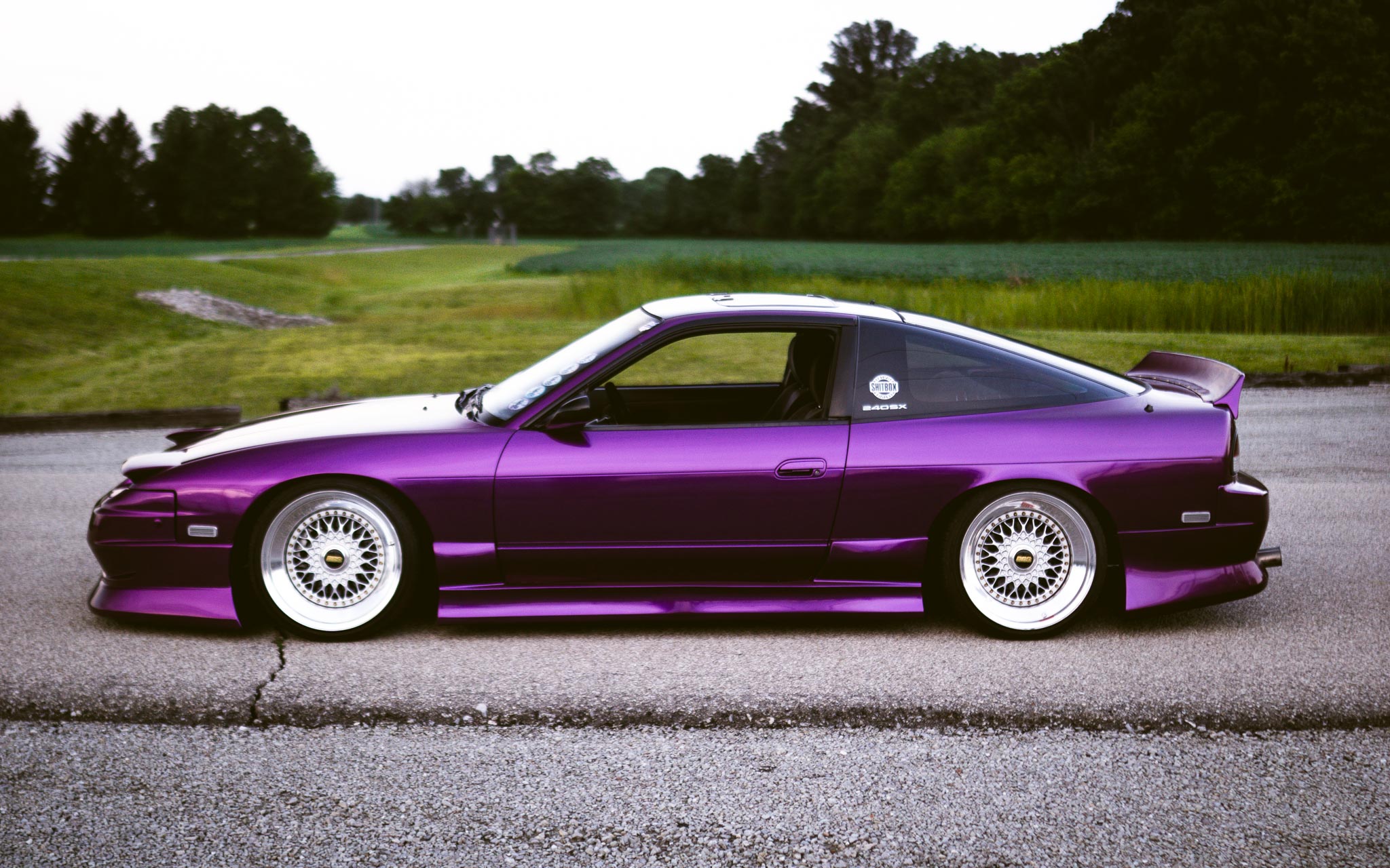 purple Nissan S13 hatch