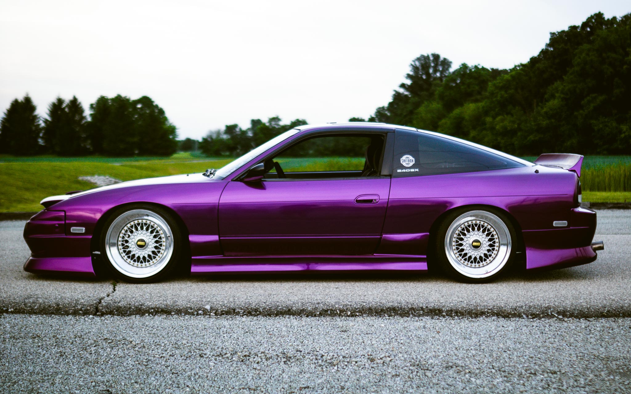purple Nissan S13 hatch
