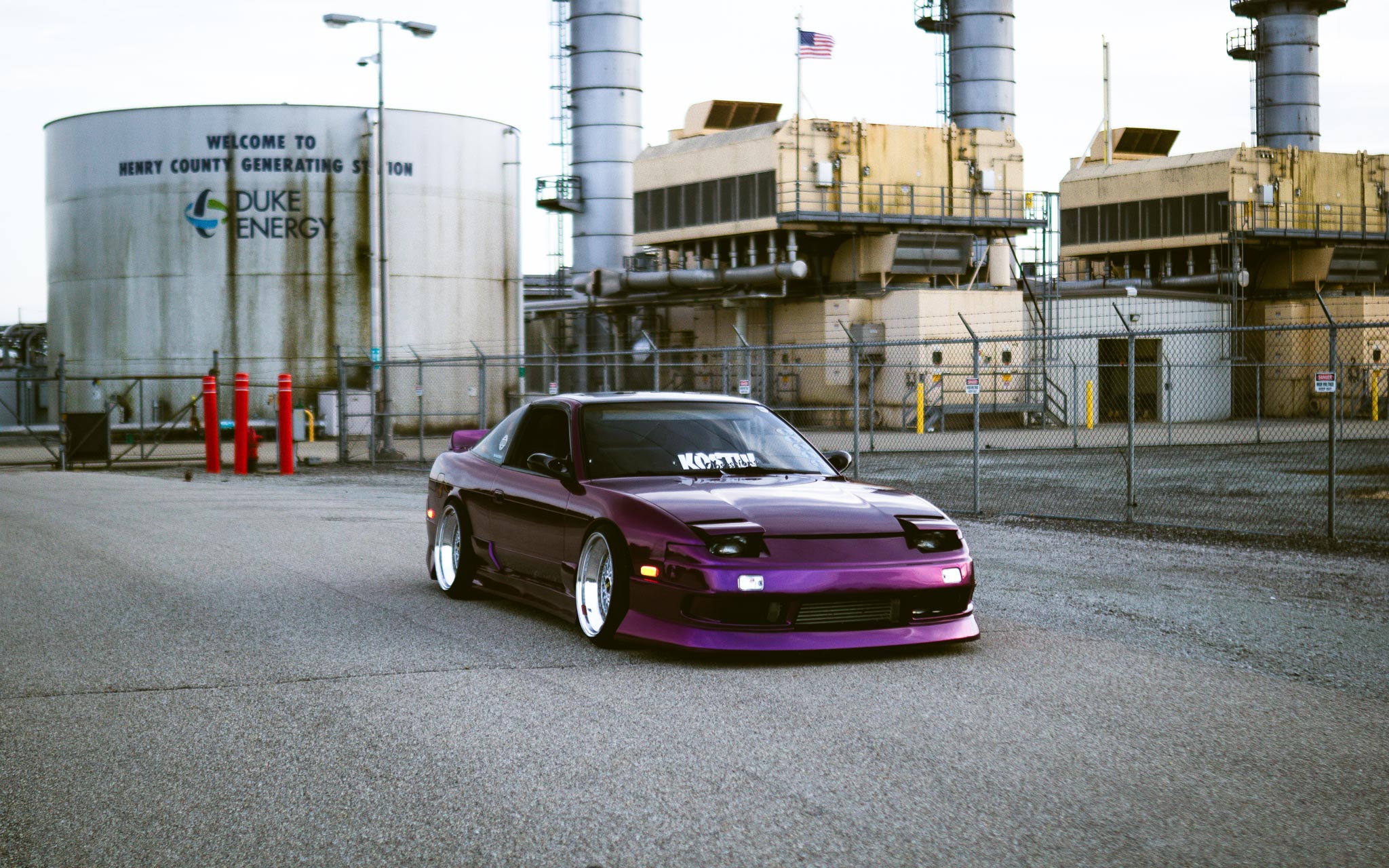 purple Nissan S13 hatch