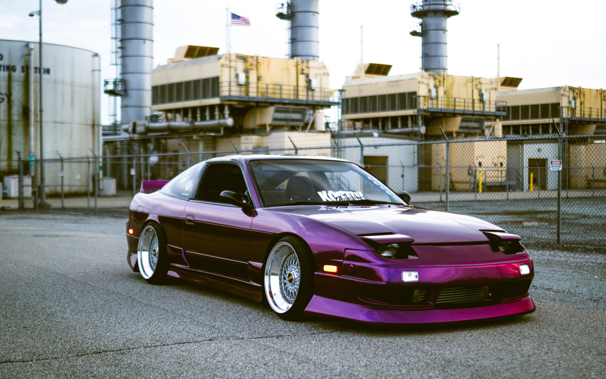 purple Nissan S13 hatch
