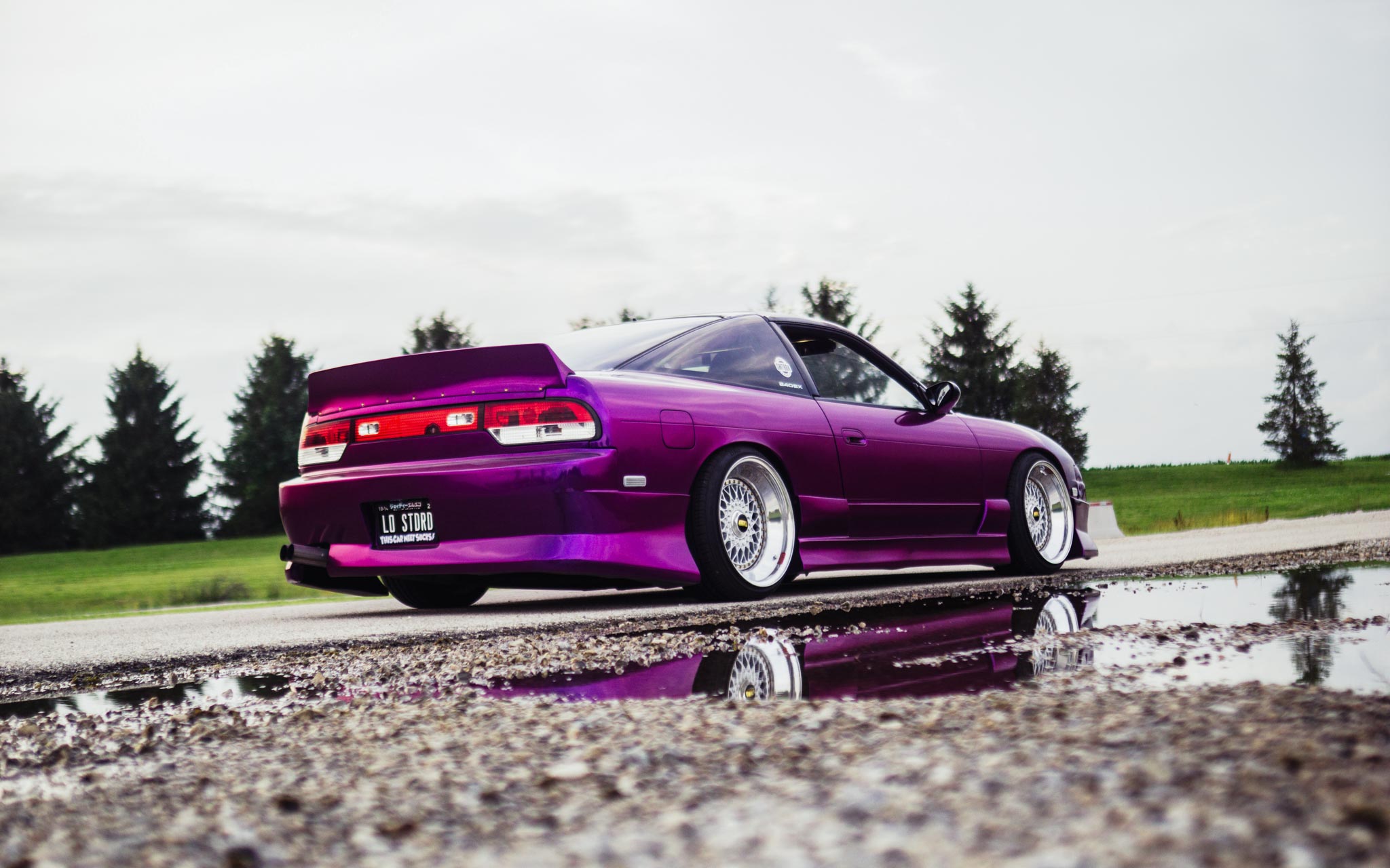 purple Nissan S13 hatch