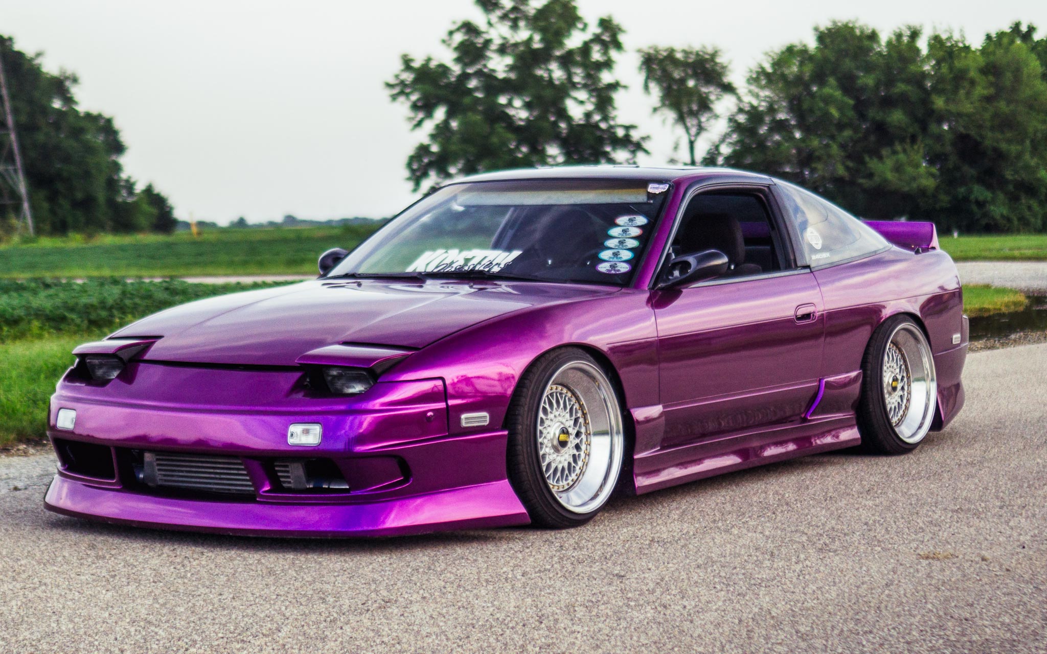 purple Nissan S13 hatch