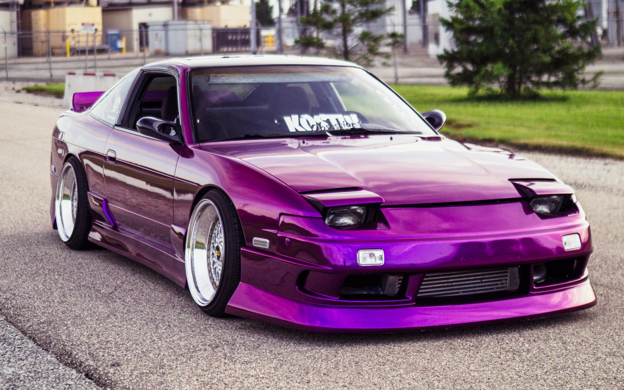 purple Nissan S13 hatch