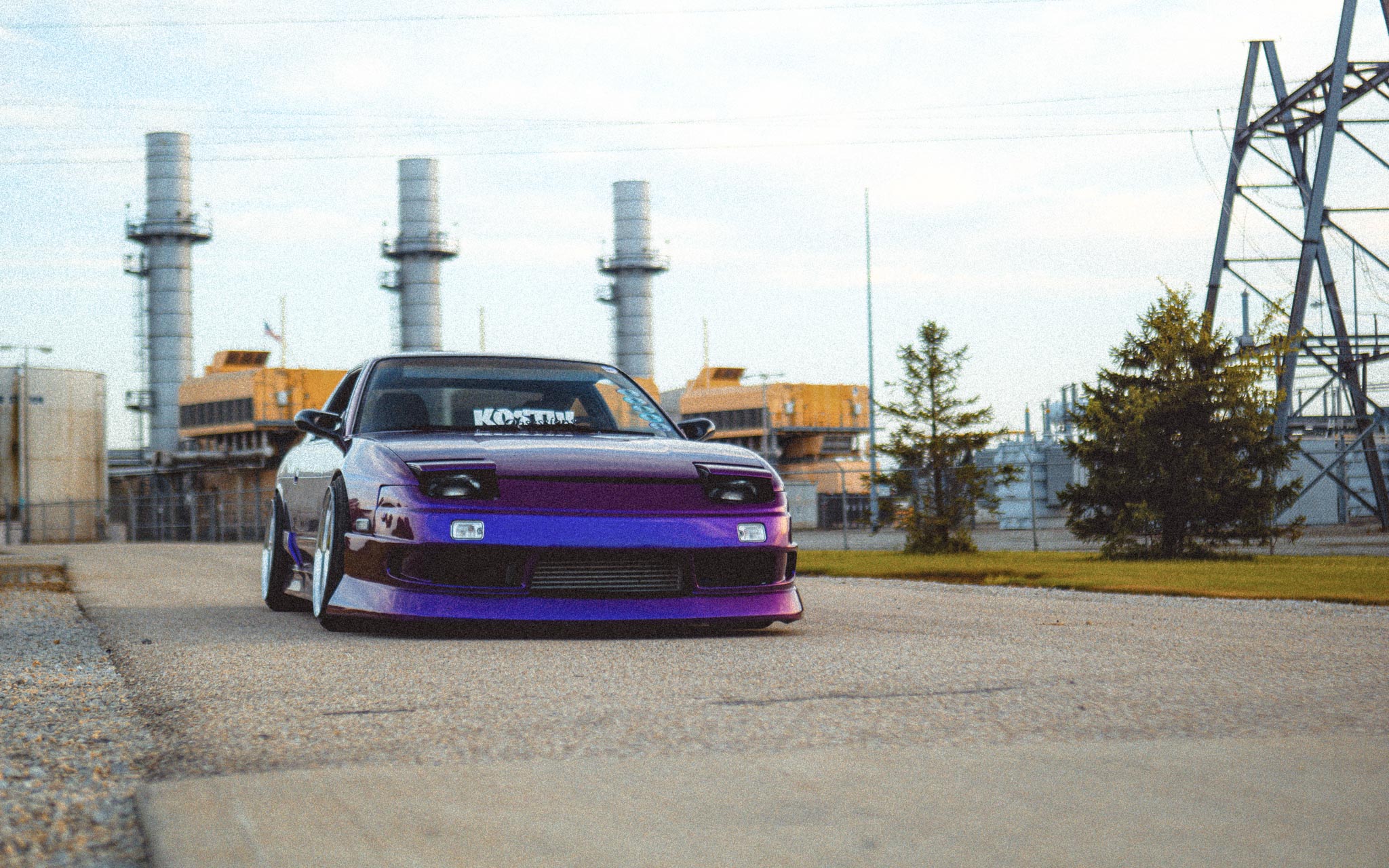 purple Nissan S13 hatch