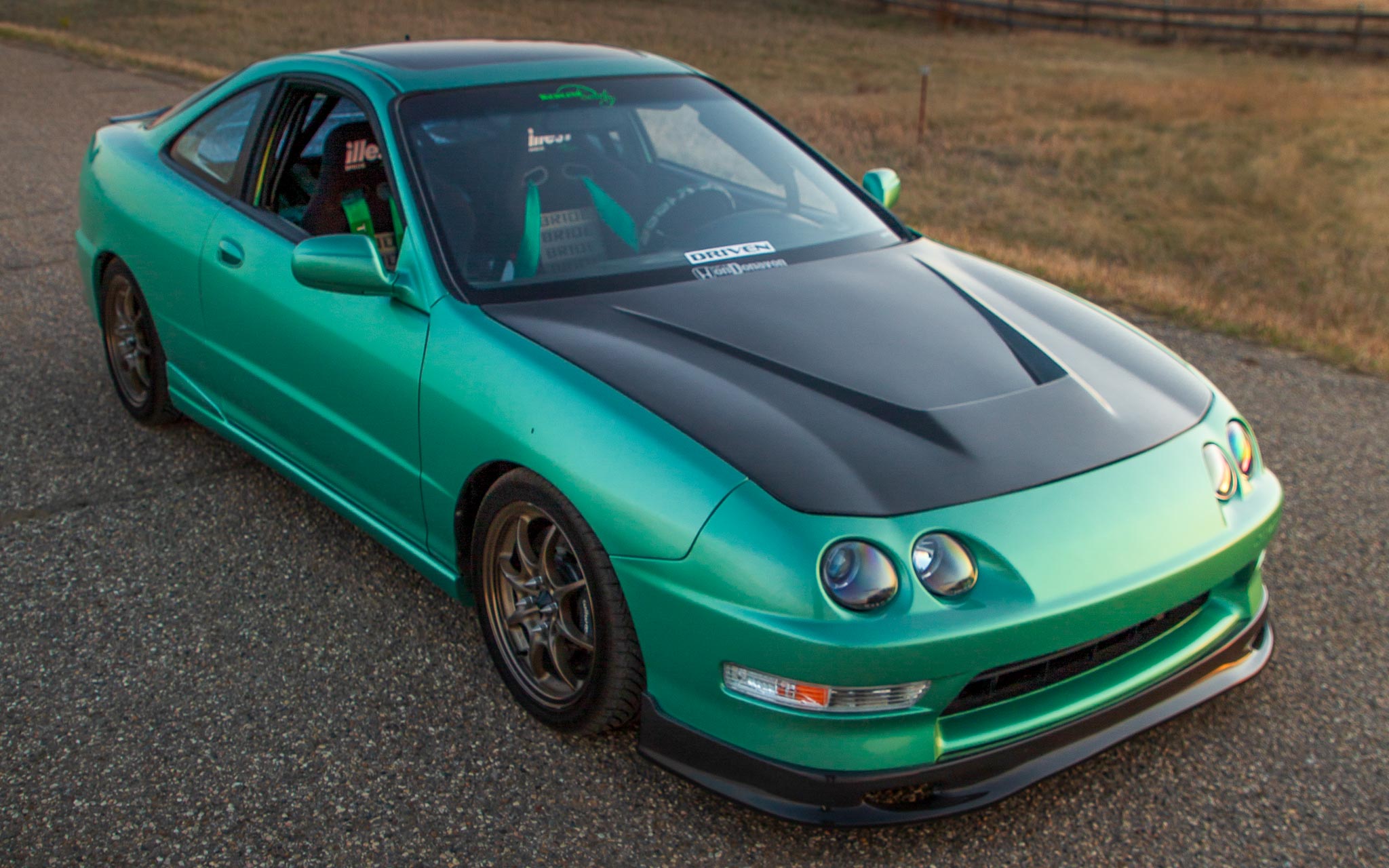 Acura Integra with carbon fiber hood